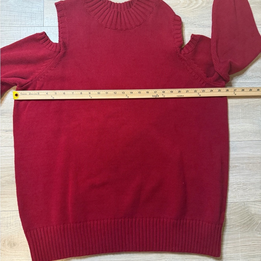 Susan Graver Red Cold Shoulder Knit Sweater Women’s 3X Cotton Blend Pullover - Picture 9 of 12